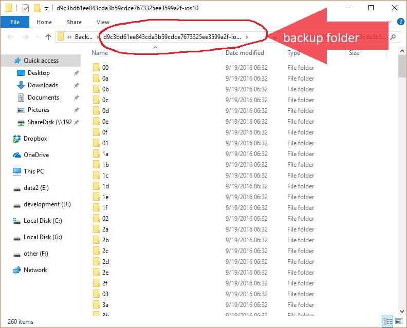 Delete iOS backup