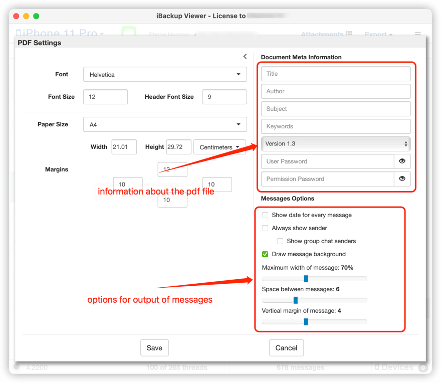 The best solution to backup & save iMessages to PDF file