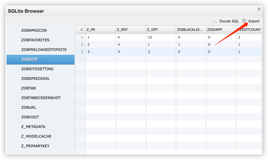 Export sqlite to csv