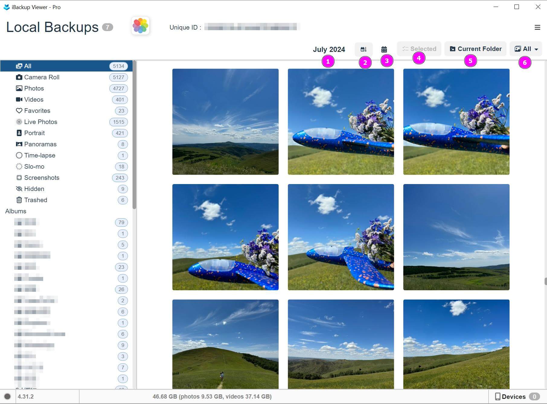 Photos thumbnails view