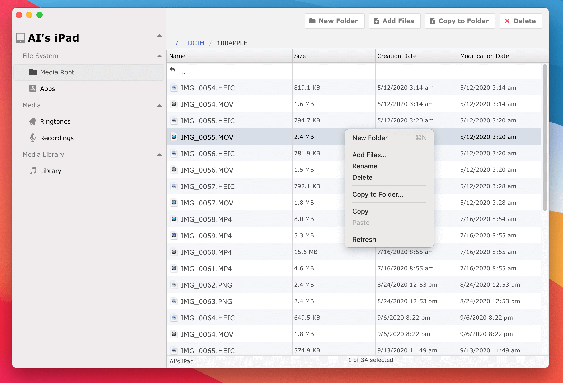 iPad file system