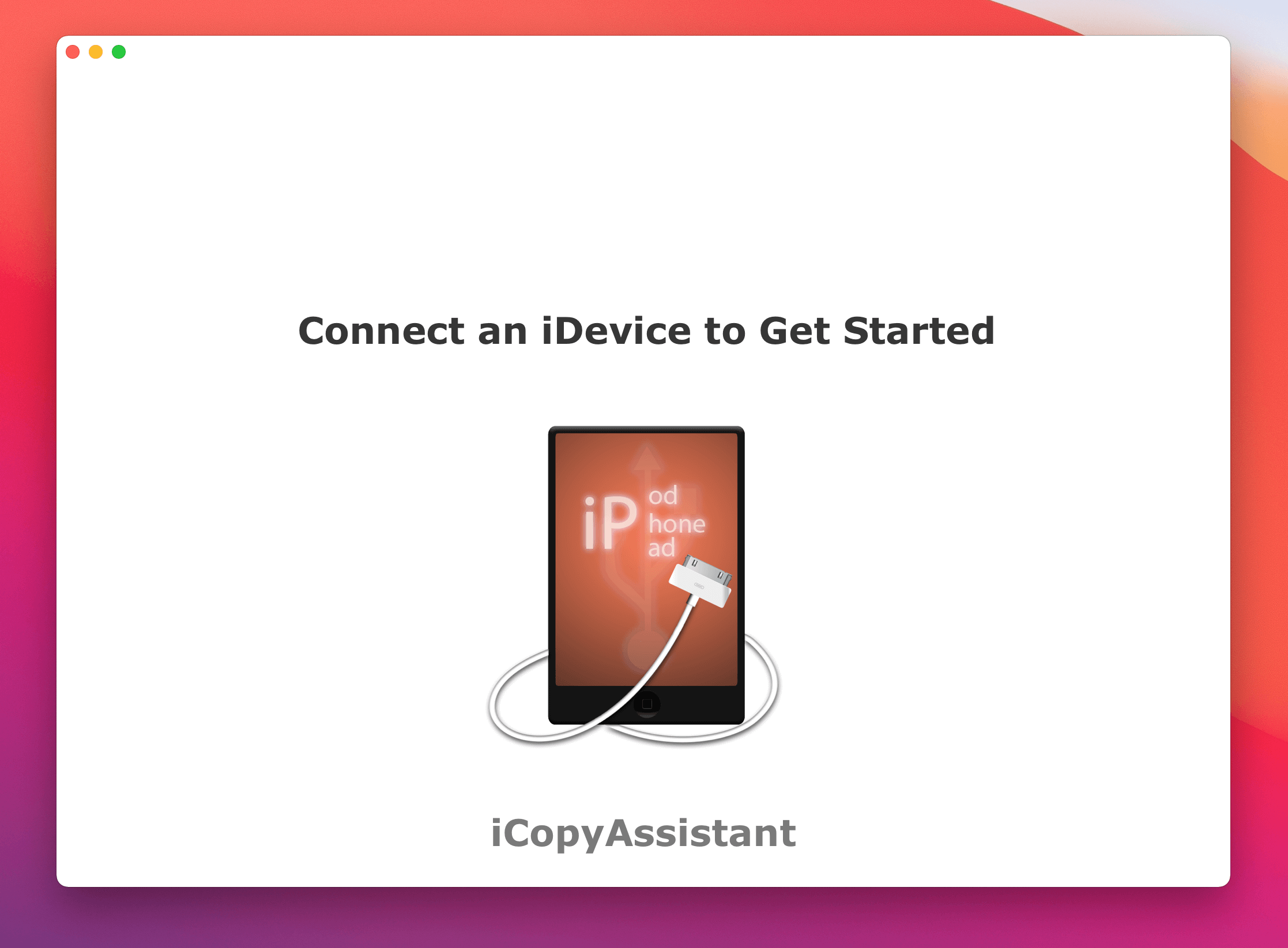 iCopyAssistant No device connected