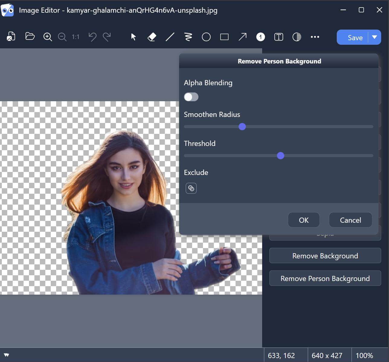 mgLook - Remove Background Result on Windows