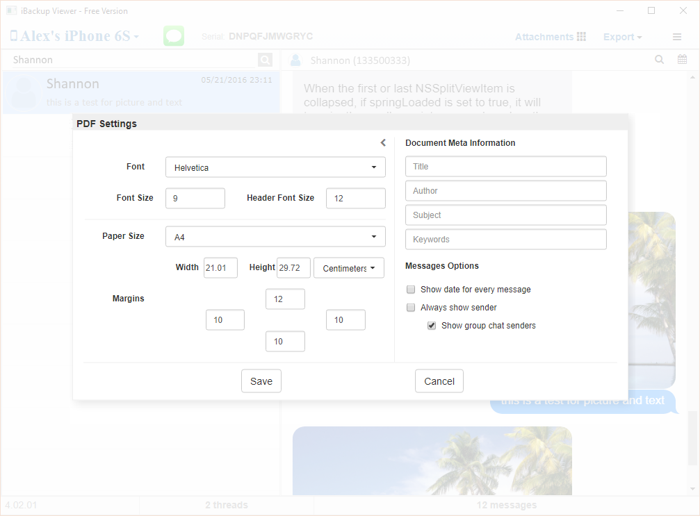 Advanced PDF Settings